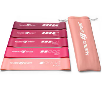 Set of 5 pink resistance bands 600 x 50 mm – Marbo Sport