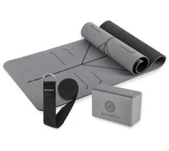 YOGA SET HMS GRAY MAT TPE YM10 + BLOCK KJ02 + STRAP SJ02