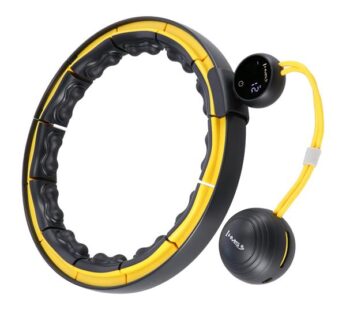 Gymnastic hoop with weight and counter HHM21 HULA HOP BLACK/YELLOW MAGNETIC WITH WEIGHT + COUNTER HMS