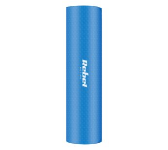 Exercise mat for yoga, pilates, fitness, 183x61cm, 6mm thick, TPE material, blue, REBEL ACTIVE