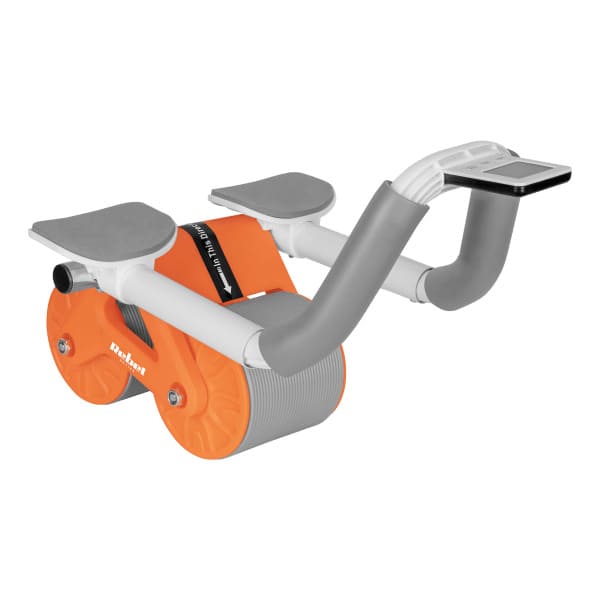 Abdominal press trainer with timer, AB roller Wheel AB-3, gray-orange, REBEL ACTIVE